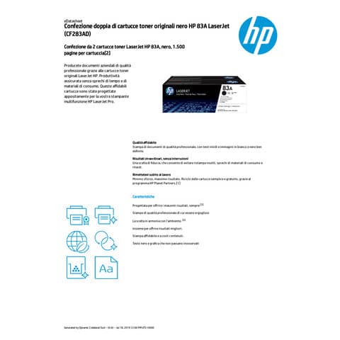 Toner 83A HP nero  Conf. 2 - CF283AD